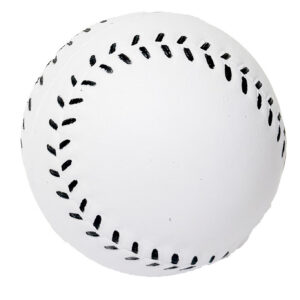 B-09-WBLK White with Black Stitches Baseball Stress Reliever
